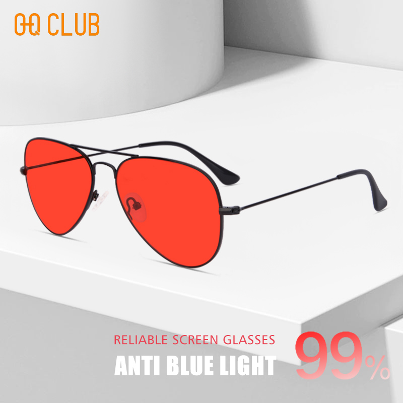 Gaming Glasses Blue Light - O-Q CLUB Kacamata Bulat untuk Wanita