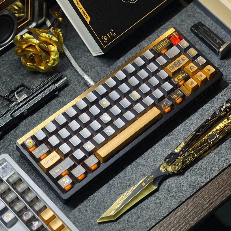 Set Keycap Tema Golden Rose Tu - Pc Gaming Set ulasan dan harga
