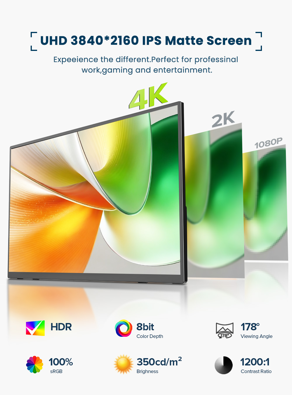 Monitor Portabel EVICIV 4K Lay - Pc Gaming Video ulasan dan harga
