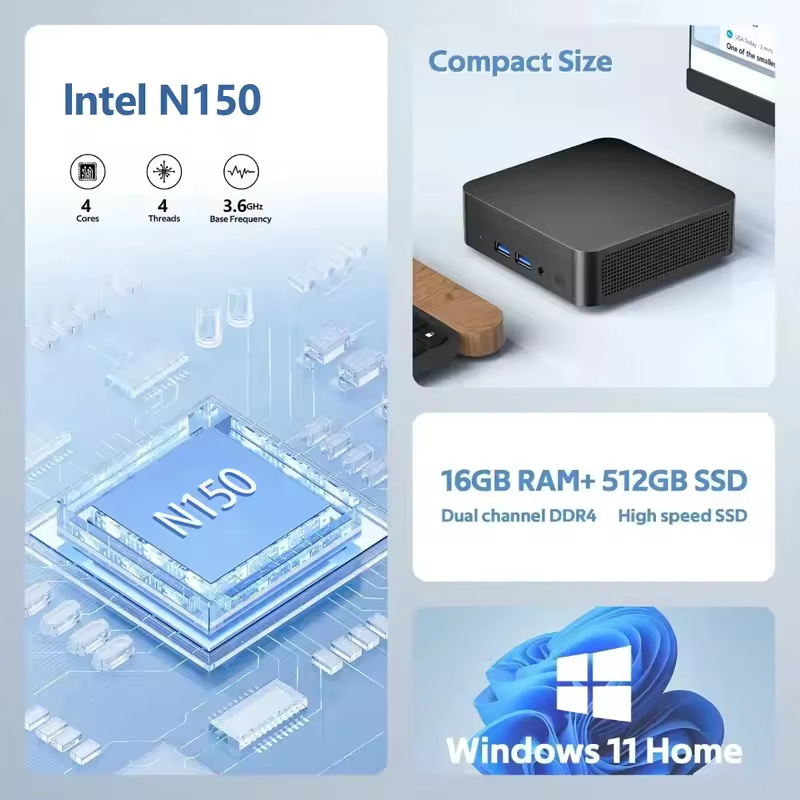 2026 Intel N150 Mini PC Komput - Pc Gaming Amd Ryzen 7 ulasan dan harga